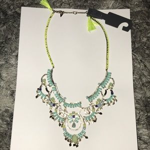 Bright yellow and teal necklace